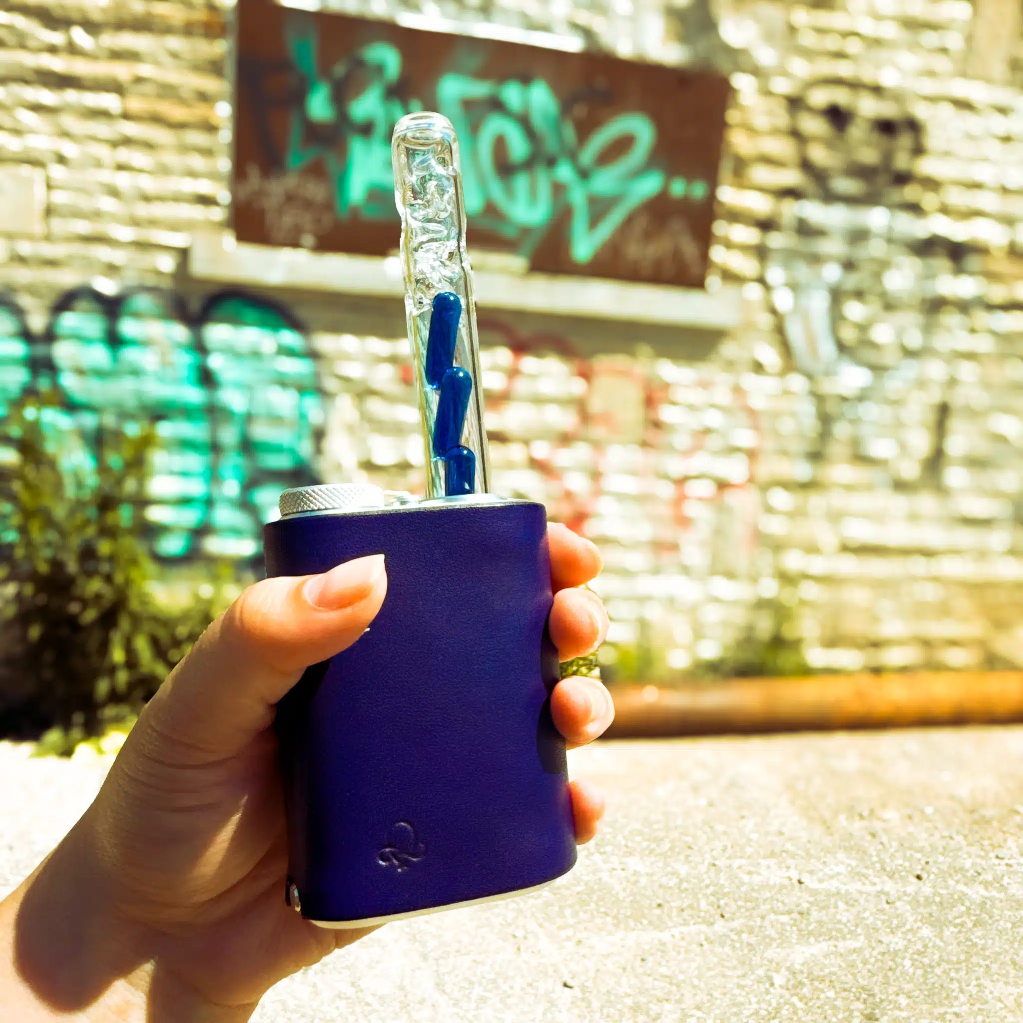 Labetkomp leather Tinymight sleeve Blue streetstyle