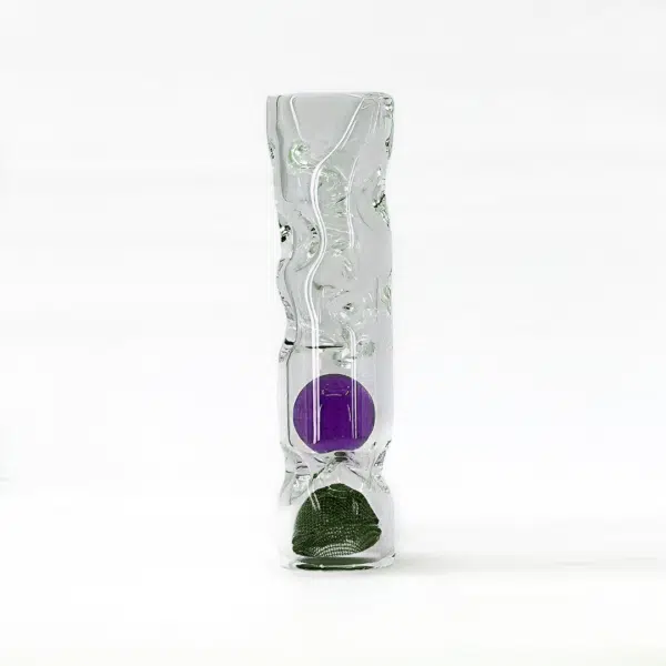 Glass Charlie Tinymight Shorty Cooling Stem Purple Lolipop