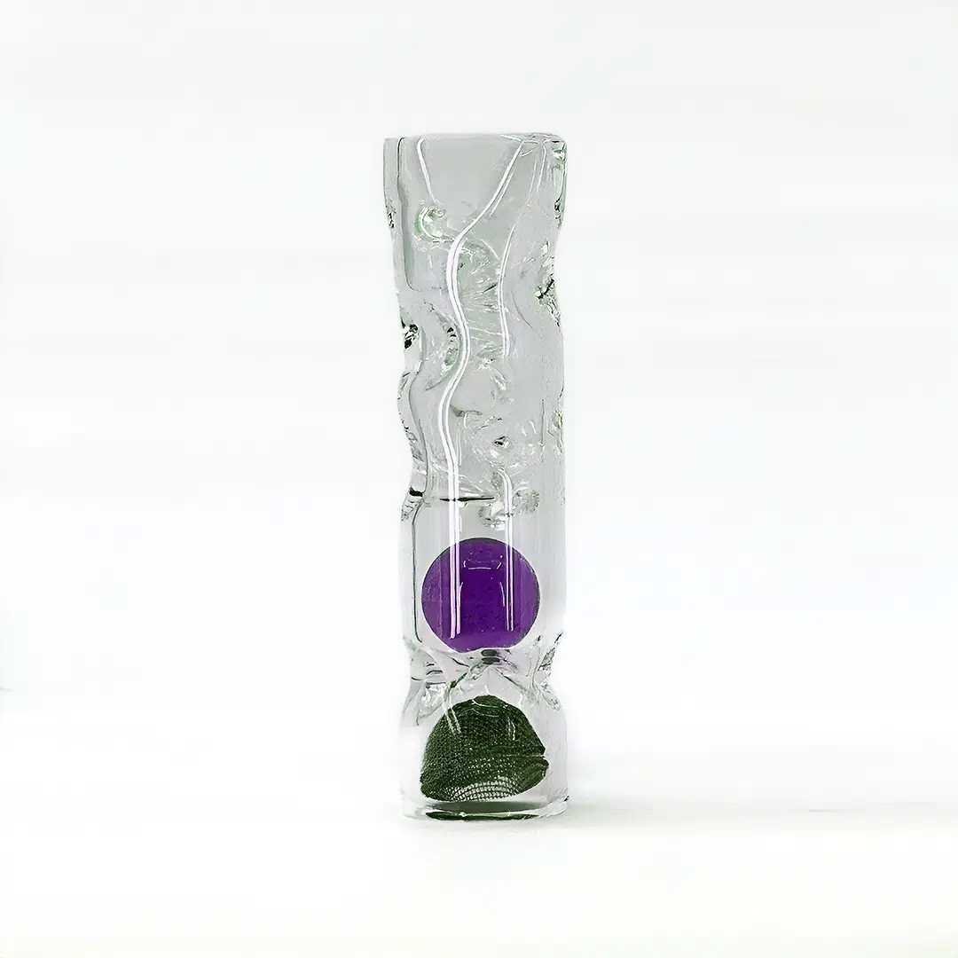 Glass Charlie Tinymight Shorty Cooling Stem Purple Lolipop