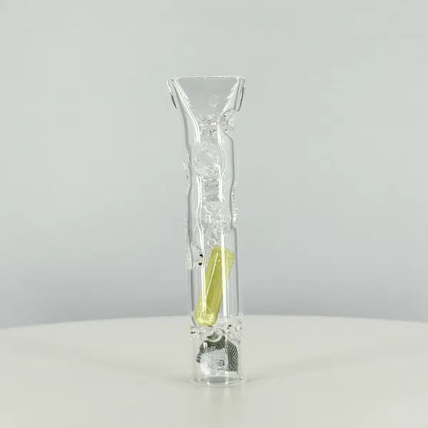 Glass Charlie Tinymight Standard Cooling Stem Crimped Lime Drop