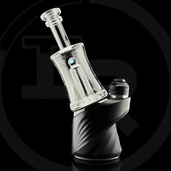 Iridescent Glass Clear Encased Opal Puffco Peak Attachment