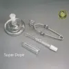 The Rogue Wax Works 14mm Quartz Cap showing the cap, bowl, tongs, and super dope stand
