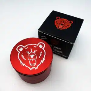 Bear Quartz 60mm 4-Piece Aluminum Grinder - Red - Assembled w/Box