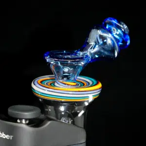 Padd Glass Switch Go Bubbler Blue on Multi-Swirl