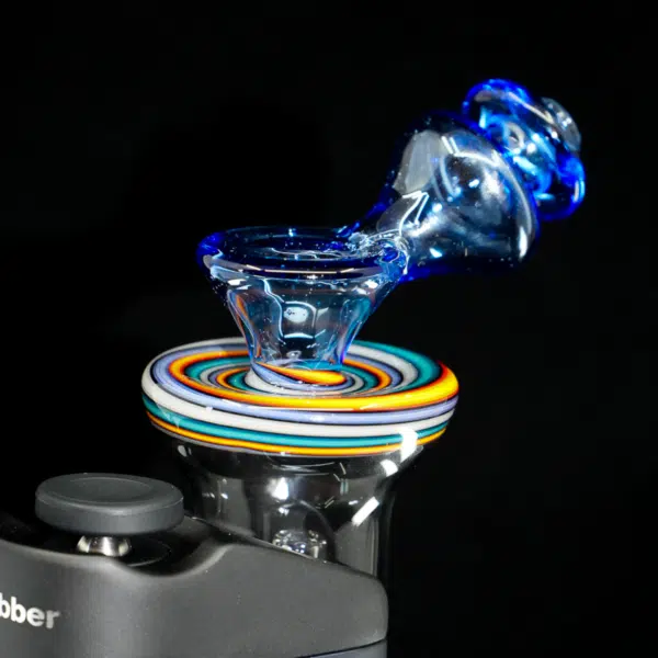Padd Glass Switch Go Bubbler Blue on Multi-Swirl